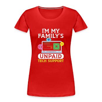 Bitte starten Sie Ihren Computer neu - Frauen Premium Bio T-Shirt - Rot - Vorne - Mia (176cm)