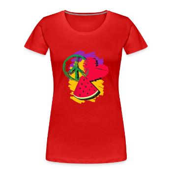 Pastèque - T-shirt bio Premium Femme - rouge - Devant - Mia (176cm)