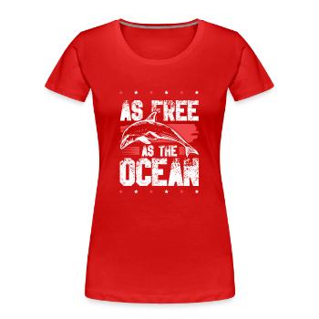 delfine save the ocean - Frauen Premium Bio T-Shirt - Rot - Vorne - Mia (176cm)