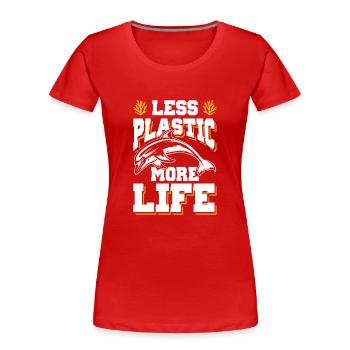 plastik save the ocean - Frauen Premium Bio T-Shirt - Rot - Vorne - Mia (176cm)