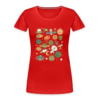 Astronomy, Space, Universe, Space, Planets - Women's Premium Organic T-Shirt - red - Front - Mia (176cm)