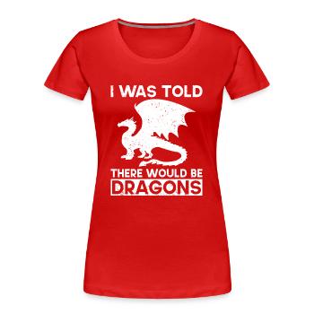 Drache Drachen Design Fabelwesen Phantasie - Frauen Premium Bio T-Shirt - Rot - Vorne - Mia (176cm)