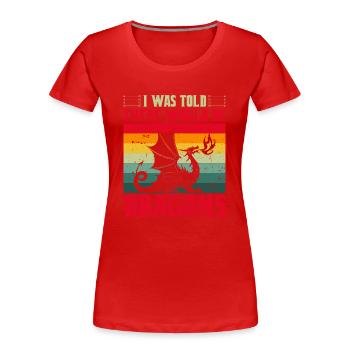 Drache Drachen Design Fabelwesen Phantasie - Frauen Premium Bio T-Shirt - Rot - Vorne - Mia (176cm)