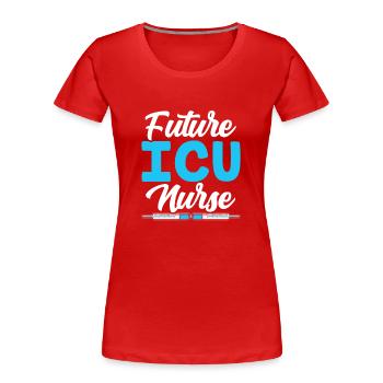 Zukünftige Intensivkrankenschwester Intensiv - Frauen Premium Bio T-Shirt - Rot - Vorne - Mia (176cm)
