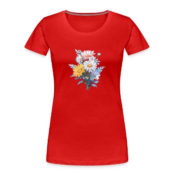 Blumen Gänseblümchen Liebhaber Vintage Blumen Humor Neuheit - Frauen Premium Bio T-Shirt - Rot - Vorne - Mia (176cm)