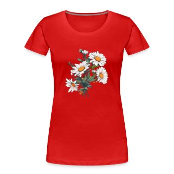 Gänseblümchen Liebhaber Blumen Vintage Neuheit Blumenstrauß Blumig - Frauen Premium Bio T-Shirt - Rot - Vorne - Mia (176cm)