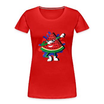 Pastèque - T-shirt bio Premium Femme - rouge - Devant - Mia (176cm)
