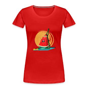 Pastèque - T-shirt bio Premium Femme - rouge - Devant - Mia (176cm)