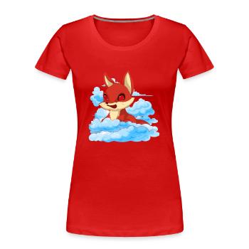 Forest Animal Lover Animal Lover Gift Cloud Fox - Women's Premium Organic T-Shirt - red - Front - Mia (176cm)
