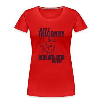 Falconer Peregrine Falcon Vintage Falconry - Women's Premium Organic T-Shirt - red - Front - Mia (176cm)