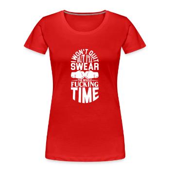 Boxe féminine Boxe féminine Boxeuse féminine - T-shirt bio Premium Femme - rouge - Devant - Mia (176cm)