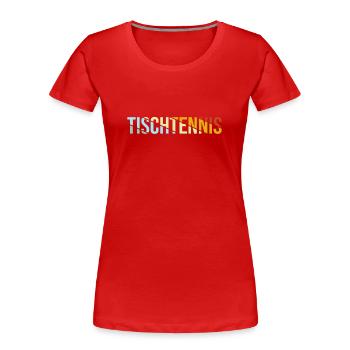 Tischtennis Retro - Frauen Premium Bio T-Shirt - Rot - Vorne - Mia (176cm)