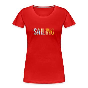 Sailing Retro - Women's Premium Organic T-Shirt - red - Front - Mia (176cm)