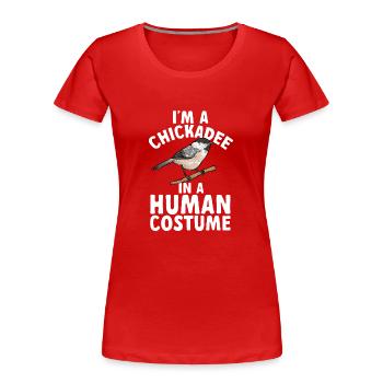 Observation des oiseaux mésanges - T-shirt bio Premium Femme - rouge - Devant - Mia (176cm)