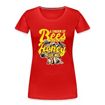 A Swarm Of Bees Honey Bees Beekeeping - Women's Premium Organic T-Shirt - red - Front - Mia (176cm)
