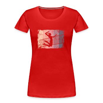 Volleyball Spieler Retro Beach Volleyball - Frauen Premium Bio T-Shirt - Rot - Vorne - Mia (176cm)