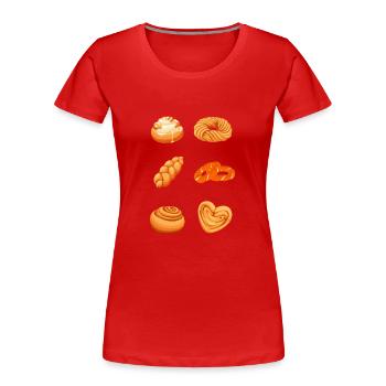 Cinnamon Roll And Cinnamon Buns - Women's Premium Organic T-Shirt - red - Front - Mia (176cm)