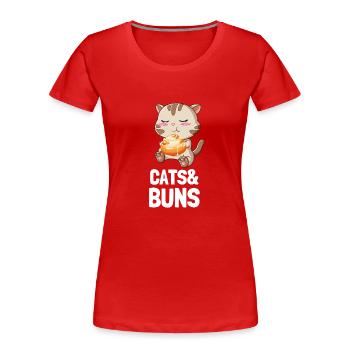 Cinnamon Roll And Cinnamon Buns - Women's Premium Organic T-Shirt - red - Front - Mia (176cm)