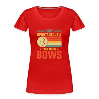 Archery Coach - Women's Premium Organic T-Shirt - red - Front - Mia (176cm)