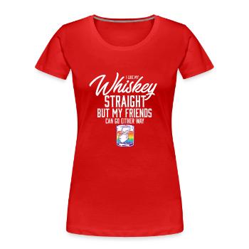 LGBT Proud Ally I Like My Whiskey Straight Gay - Frauen Premium Bio T-Shirt - Rot - Vorne - Mia (176cm)