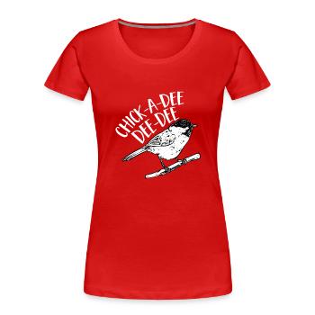 Observation des oiseaux mésanges - T-shirt bio Premium Femme - rouge - Devant - Mia (176cm)
