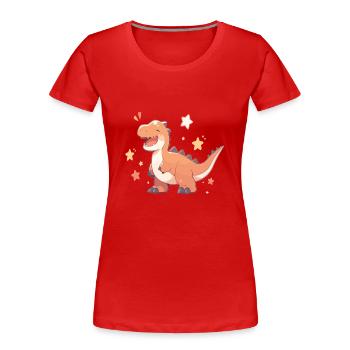 Dino Dinosaur Baby Dino Dino Baby T-Rex - Women's Premium Organic T-Shirt - red - Front - Mia (176cm)