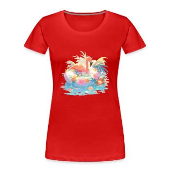 Rose Flamingo Flamingos Flamingo Schimmreif - Women's Premium Organic T-Shirt - red - Front - Mia (176cm)