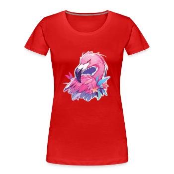 Flamingo Party Neon Flamingo Flamingos - Women's Premium Organic T-Shirt - red - Front - Mia (176cm)