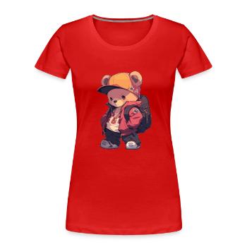 Bär Bären Braunbär Bären Baby Bär - Frauen Premium Bio T-Shirt - Rot - Vorne - Mia (176cm)