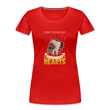 Aborigènes indiens Histoire des peuples autochtones - T-shirt bio Premium Femme - rouge - Devant - Mia (176cm)