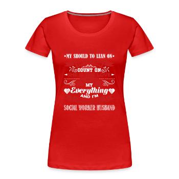 Social Worker Proud Social Worker Husband - Women's Premium Organic T-Shirt - red - Front - Mia (176cm)