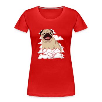 Dog Owner Clouds Dogs Pet Gift Pug - Women's Premium Organic T-Shirt - red - Front - Mia (176cm)