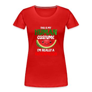 Watermelon - Women's Premium Organic T-Shirt - red - Front - Mia (176cm)