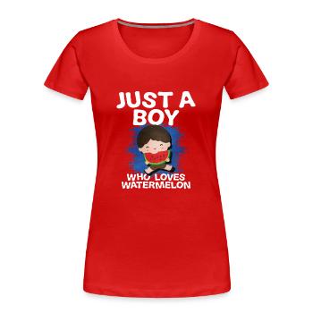 Pastèque - T-shirt bio Premium Femme - rouge - Devant - Mia (176cm)