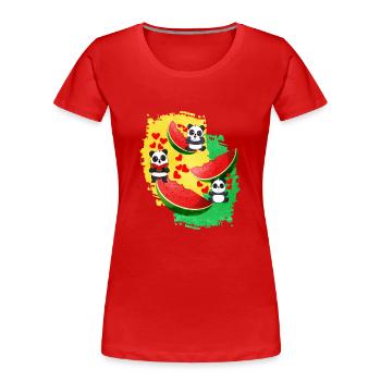 Pastèque - T-shirt bio Premium Femme - rouge - Devant - Mia (176cm)
