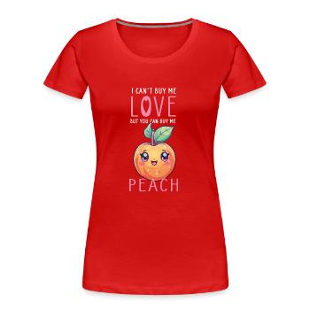 Peach Kawaii - Women's Premium Organic T-Shirt - red - Front - Mia (176cm)