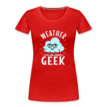 Weather Geek - Women's Premium Organic T-Shirt - red - Front - Mia (176cm)
