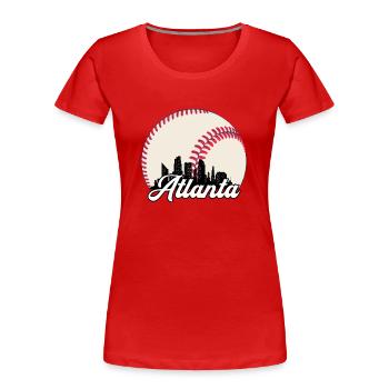 Atlanta Baseball Skyline Atlanta Stadtbild - Frauen Premium Bio T-Shirt - Rot - Vorne - Mia (176cm)