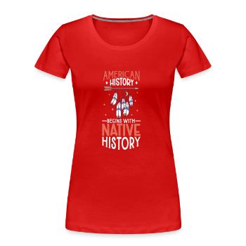 Aborigènes indiens Histoire des peuples autochtones - T-shirt bio Premium Femme - rouge - Devant - Mia (176cm)