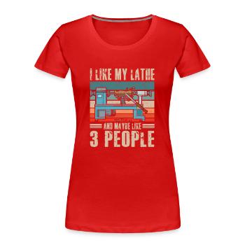 Turning Wood Lathe Lathe - Women's Premium Organic T-Shirt - red - Front - Mia (176cm)