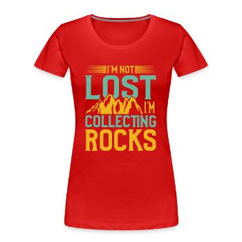 Wandern Bergsteigen Klettern Extrem Bergsteiger - Frauen Premium Bio T-Shirt - Rot - Vorne - Mia (176cm)