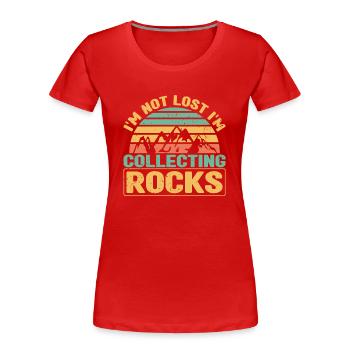 Wandern Bergsteigen Klettern Extrem Bergsteiger - Frauen Premium Bio T-Shirt - Rot - Vorne - Mia (176cm)