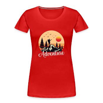 Alpinisme Alpinistes Randonneurs Randonneurs - T-shirt bio Premium Femme - rouge - Devant - Mia (176cm)
