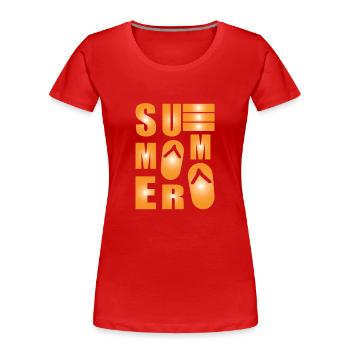 Sommer - Frauen Premium Bio T-Shirt - Rot - Vorne - Mia (176cm)
