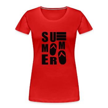 Sommer - Frauen Premium Bio T-Shirt - Rot - Vorne - Mia (176cm)