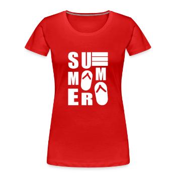 Sommer - Frauen Premium Bio T-Shirt - Rot - Vorne - Mia (176cm)