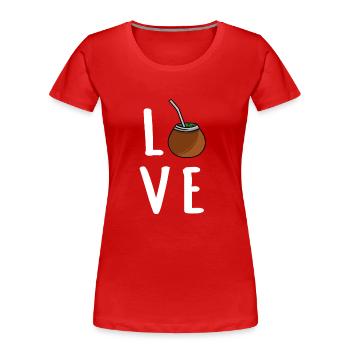 Yerba Mate Tee - Frauen Premium Bio T-Shirt - Rot - Vorne - Mia (176cm)