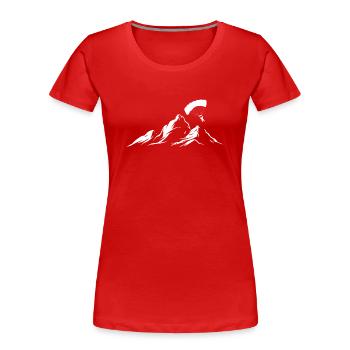 Parapentes Parapente Parapente - T-shirt bio Premium Femme - rouge - Devant - Mia (176cm)