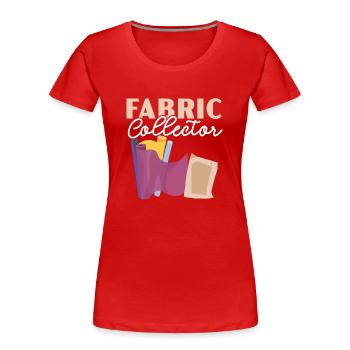 Collecteur de tissus, matelassage, crochet, couture - T-shirt bio Premium Femme - rouge - Devant - Mia (176cm)
