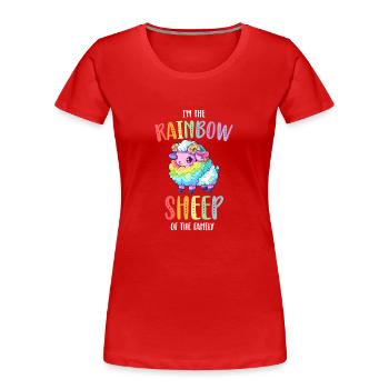 Regenbogenschafe Lesbisch Schwule Gemeinschaft Transgender - Frauen Premium Bio T-Shirt - Rot - Vorne - Mia (176cm)